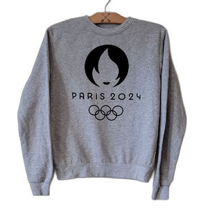 Olympics Sweatshirt Gray Black Size S
